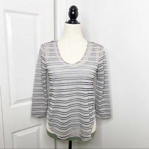Armani Exchange NWT Grey Stripe Top